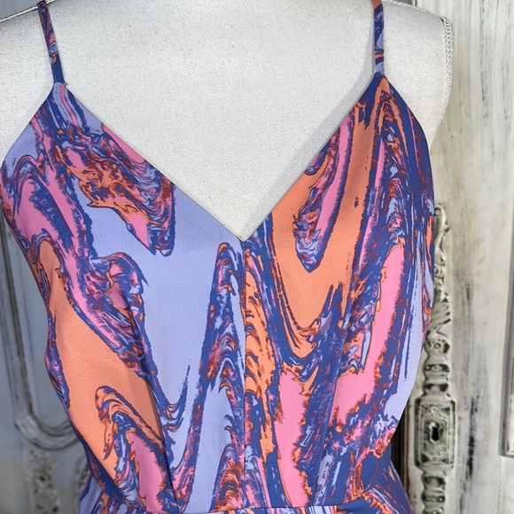 Chelsea . 28 Vibrant Swirl Maxi Spaghetti Strap Wasted 
Dress - Picture 6 of 11